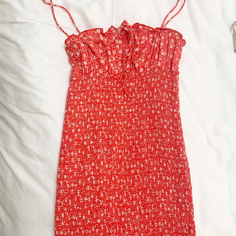 Bright red sundress
